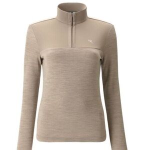 Chervo Women’s Taupe Quarter-Zip Pullover, Size M/8